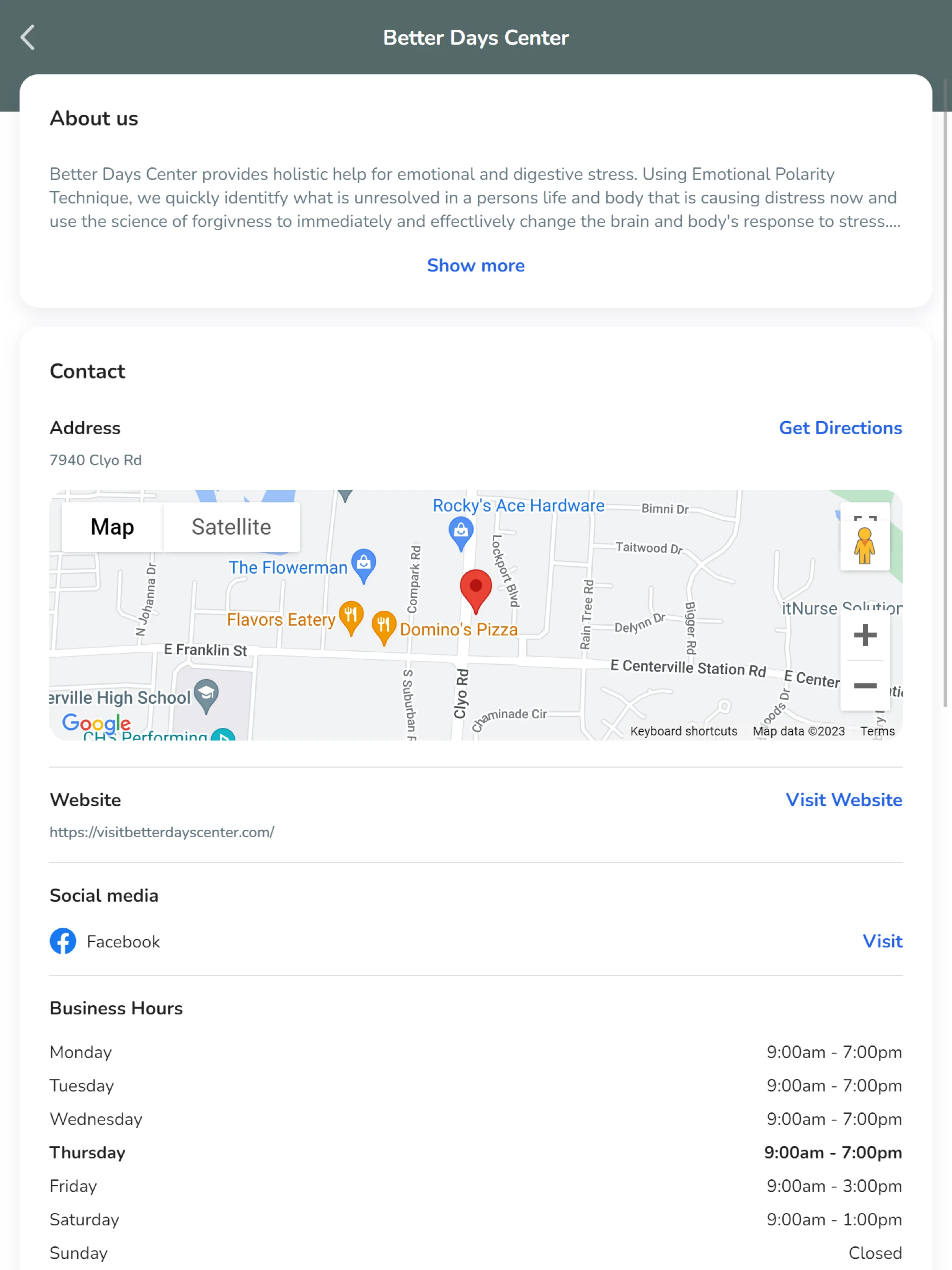 Better Days Center screenshot